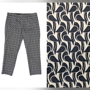 Brooks Brothers Woman Natalie Fit Black White Novelty Print Crop Pants Career 6